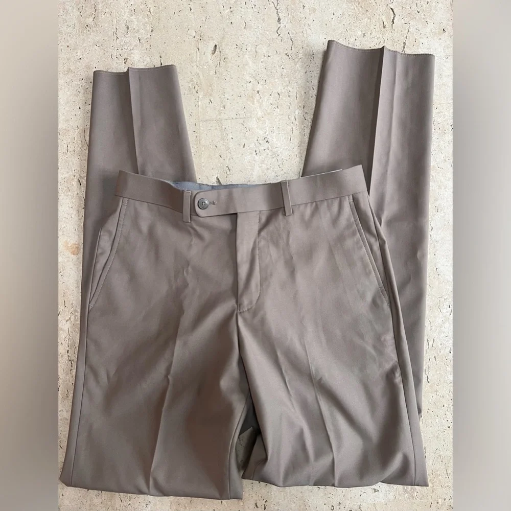 Pierre Loren -Alfred 2B-2 Piece Tan Suit 36 Short 30” Waist Pants NWT